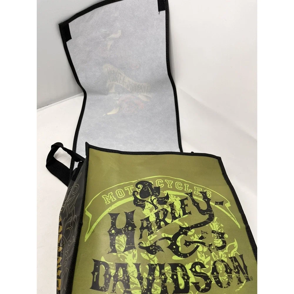 Harley Davidson Reusable Paper Tote Messenger Bag Black Olive Rose 2013 Licensed